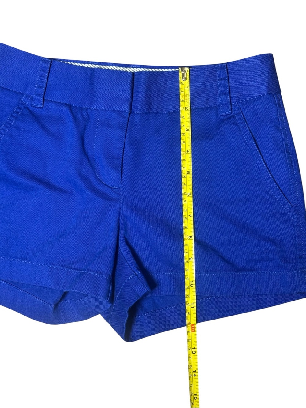 J.Crew Chino Shorts Women’s Size 00 Royal Blue Cotton Flat Front Casual Preppy - Picture 3 of 6